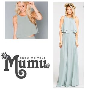 NWT SMYM 2 piece bridal gown Maxi/Crop Top